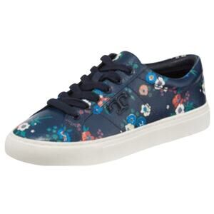 Tory Burch Amelia Floral Print‎ Leather Sneakers Blue Multi-Color Sneakers 8.5M